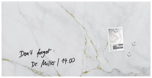 Sigel Glas-Magnettafel Artverum Marble & Gold (B x H) 91cm x 46cm Weiß GL361 von Sigel