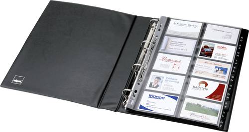 Sigel VZ301 Visitenkartenringbuch 400 Karten (B x H x T) 270 x 325 x 53mm Schwarz (matt) Kunststoff von Sigel