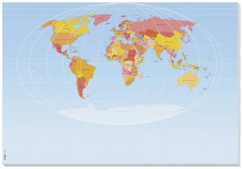 Sigel World Map HO560 Schreibunterlage Blanko Mehrfarbig (B x H) 595mm x 410mm von Sigel