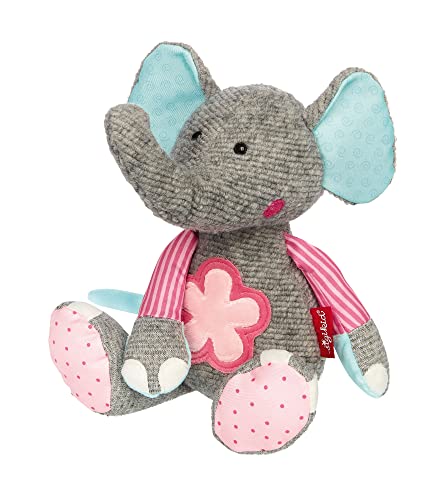 SIGIKID 42846 Stofftier Elefant rosa Patchwork Sweety Kuscheltier zum Spielen & Schmusen aus weichem Materialmix für Babys und Kinder, Jungen und Mädchen von 0 bis 8 Jahren Mehrfarbig/Elefant 31 cm von Sigikid