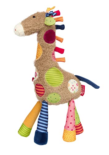 SIGIKID 42837 Stofftier Giraffe Patchwork Sweety Kuscheltier zum Spielen & Schmusen aus weichem Materialmix für Babys und Kinder, Jungen und Mädchen von 0 Monaten bis 8 Jahren Mehrfarbig/Giraffe 36 cm von Sigikid