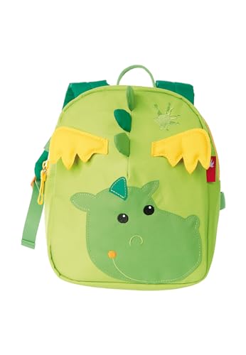 SIGIKID 24216 Mini Rucksack Drache Kinderrucksack für Krippe, Kita, Ausflüge empfohlen für Mädchen und Jungen ab 2 Jahren, Grün 24 cm von Sigikid