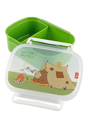 SIGIKID 24780 Brotzeitbox Forest Grizzly Lunchbox BPA-frei Mädchen und Jungen Lunchbox empfohlen ab 2 Jahren grün von Sigikid