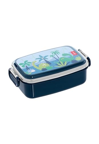 SIGIKID 25088 Brotzeitbox Dino OnTour Lunchbox BPA-frei Mädchen und Jungen Lunchbox empfohlen ab 2 Jahren blau von Sigikid