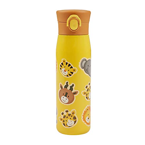SIGIKID 25095 Edelstahl-Isolierflasche Zoo OnTour Trinkflasche Mädchen und Jungen Accessoires empfohlen ab 3 Jahren gelb 420ml von Sigikid