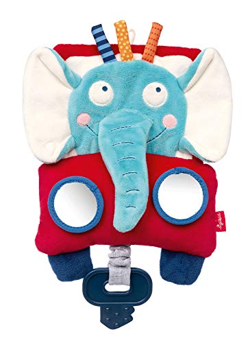 SIGIKID 42516 Aktiv-Spieltuch Elefant PlayQ Mädchen und Jungen Babyspielzeug empfohlen ab 6 Monaten blau/rot von Sigikid