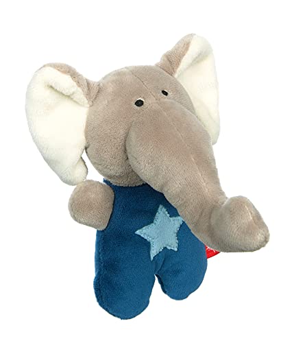 SIGIKID 42796 Rassel Elefant Red Stars Mädchen und Jungen Babyspielzeug empfohlen ab Geburt blau/grau von Sigikid
