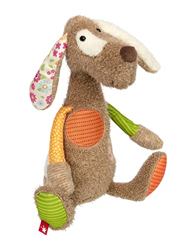 SIGIKID 42845 Stofftier Hund Patchwork Sweety Kuscheltier zum Spielen & Schmusen aus weichem Materialmix für Babys und Kinder, Jungen und Mädchen von 0 Monaten bis 8 Jahren Mehrfarbig/Hund 32 cm von Sigikid