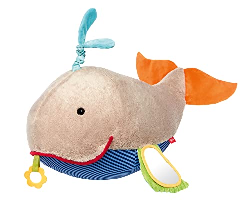 SIGIKID 42918 Babyspielzeug XXL Wal, PlayQ Lernspielzeug, Kissen-Plüschtier mit Vibrationrassel, Beißring, Rassel, Spiegel, Knisterfolie, für Babys & Kinder ab 3 Monaten, Grau/Wal 52 cm SIGIKID 42918 Babyspielzeug XXL Wal, PlayQ Lernspielzeug, Kissen-Plüschtier mit Vibrationrassel, Beißring, Rassel, Spiegel, Knisterfolie, für Babys & Kinder ab 3 Monaten, Grau/Wal 52 cm von Sigikid