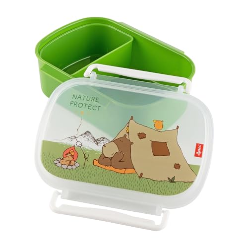 SIGIKID 24780 Brotzeitbox Forest Grizzly Lunchbox BPA-frei Mädchen und Jungen Lunchbox empfohlen ab 2 Jahren grün von Sigikid