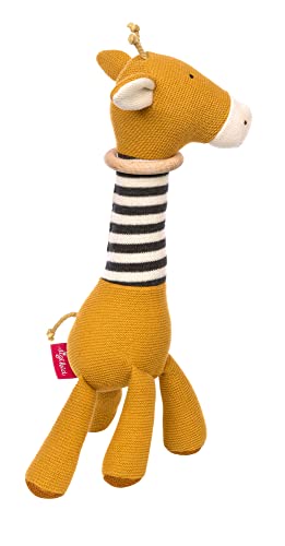 SIGIKID 39353 Strick-Greifling Giraffe Baby Strick Mädchen und Jungen Babyspielzeug empfohlen ab 3 Monaten gelb/schwarz-weiß von Sigikid