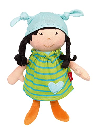 SIGIKID 39649 Puppe Brenda Bilipup, Stoffpuppe mit Kleidchen zum An- und Ausziehen, Kuschelpuppe, Einschlafhilfe, spielen, schmusen, für Babys & Kinder ab 6 Monaten, Grüngestreift 24 cm SIGIKID 39649 Puppe Brenda Bilipup, Stoffpuppe mit Kleidchen zum An- und Ausziehen, Kuschelpuppe, Einschlafhilfe, spielen, schmusen, für Babys & Kinder ab 6 Monaten, Grüngestreift 24 cm von Sigikid