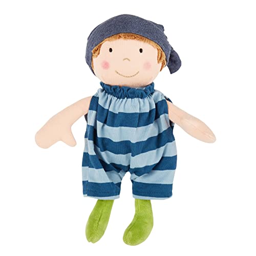 SIGIKID 39651 Puppe Brenda Bilipup, Stoffpuppe mit Kleidchen zum An- und Ausziehen, Kuschelpuppe, Einschlafhilfe, spielen, schmusen, für Babys & Kinder ab 6 Monaten, Blau 24 cm von Sigikid