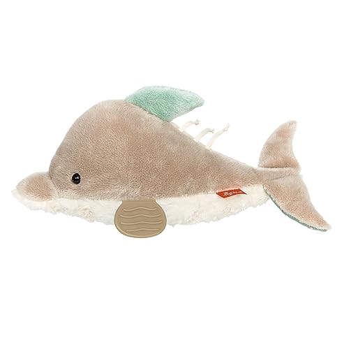 sigikid 43206 Babyaktivspielzeug Stofftier Delfin, grau/weiß von Sigikid