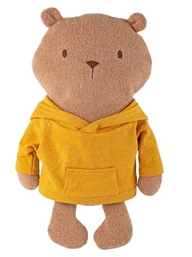 Sigikid - 52903 - Kuscheltier Biberbär Mister O'Lui, gelber Hoodie, 34cm von Sigikid