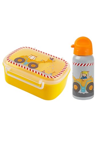 Sigikid Kindergarten-Set Trinkflasche & Brotdose Bodo Bagger Grau/Gelb Bagger, OneSize Sigikid Kindergarten-Set Trinkflasche & Brotdose Bodo Bagger Grau/Gelb Bagger, OneSize von Sigikid