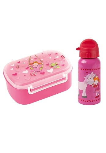 Sigikid Kindergarten-Set Trinkflasche & Brotdose Pinky Queeny Pink Prinzessin, OneSize von Sigikid