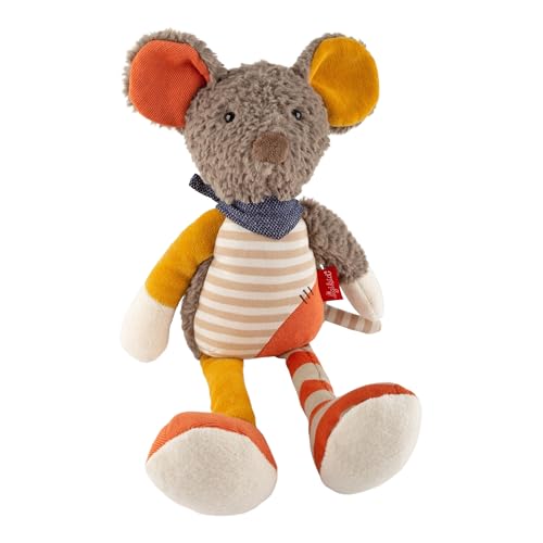 Sigikid Kuscheltier Maus Patchwork Sweety grau/orange/gelb,OneSize,grau/orange/gelb von Sigikid