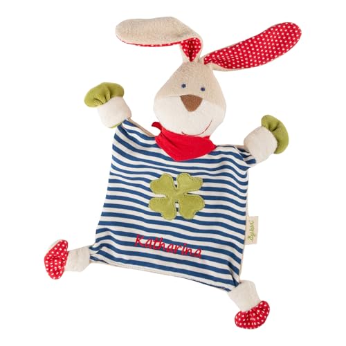 Sigikid Schnuffeltuch Hase Green mit Namens-Stickerei blau, OneSize von Sigikid