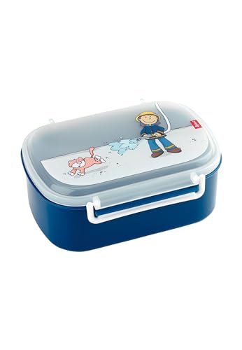 SIGIKID 24474 Brotzeitbox Frido Firefighter Lunchbox BPA-frei Mädchen und Jungen empfohlen ab 2 Jahren blau von Sigikid
