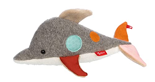 sigikid 43221 Kuscheltier Delfin Patchwork Sweety, Yellow für Mädchen und Jungen von 0 bis 8 Jahren von Sigikid