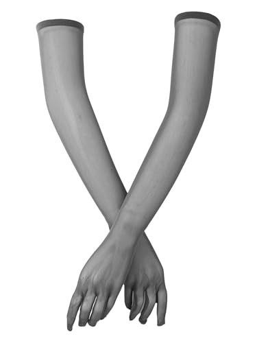 SiiRoh Damen Durchsichtige Mesh Opernhandschuhe Über Ellbogenlänge Rutschfeste Vollfinger Lange Handschuhe Grau S SiiRoh Damen Durchsichtige Mesh Opernhandschuhe Über Ellbogenlänge Rutschfeste Vollfinger Lange Handschuhe Grau S von SiiRoh