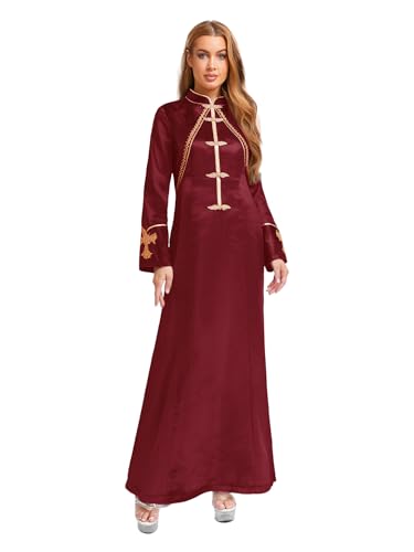 SiiRoh Frauenkirche Geistlichenrobe Halloween Rollenspiel Outfits Chor Minister Talar Für Cosplay Burgund XXL von SiiRoh