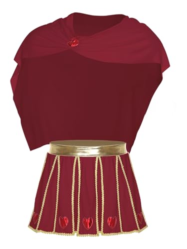 SiiRoh Männer Cupid Kostüm Gott Der Liebe Rollenspiel Outfit Goldene Verzierungen Plisseerock Mit Gerafftem Umhang Burgund L SiiRoh Männer Cupid Kostüm Gott Der Liebe Rollenspiel Outfit Goldene Verzierungen Plisseerock Mit Gerafftem Umhang Burgund L von SiiRoh