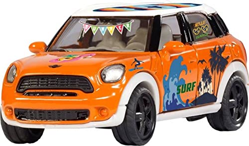 siku 6507, Bastelset Style my siku, MINI Countryman Summer, Spielzeug-Auto, Metall/Kunststoff, Orange, Inkl. Stickerbogen zur individuellen Gestaltung, Türen zum Öffnen von Siku