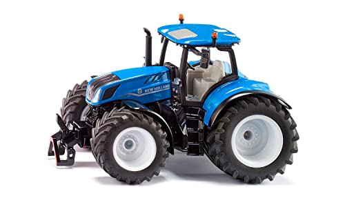 siku 3291, New Holland T7.315 HD, Spielzeug-Traktor, 1:32, Metall/Kunststoff, Blau, Inkl. Frontgewicht, Motorhaube zum Öffnen, Mit Anhängerkupplung von Siku