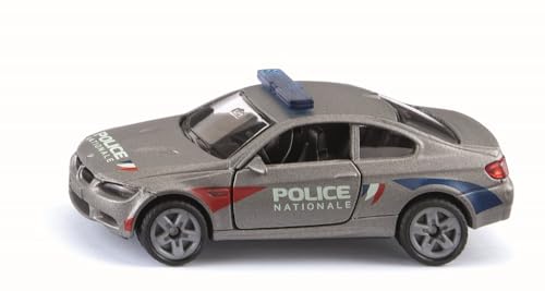 Siku 1532001, BMW M3 Coupé Polizei Frankreich, Metall/Kunststoff, Anthrazit, Spielzeug-Auto für Kinder, Öffenbare Türen von Siku