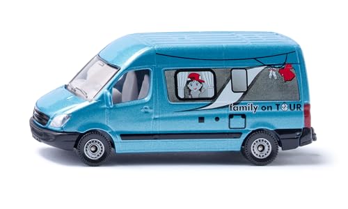 siku 1559, Campervan, Spielzeugauto für Kinder, Metall/Kunststoff, Blau, Vielseitig einsetzbar von Siku