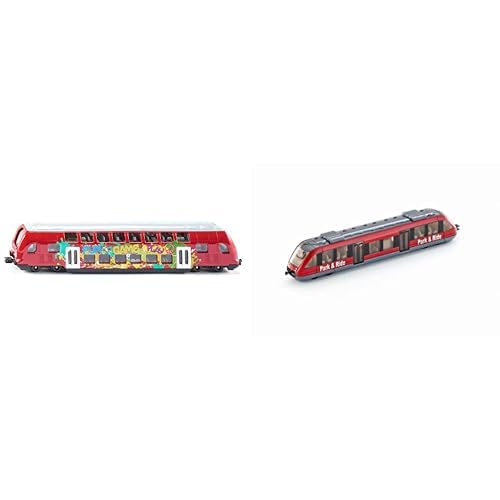 Siku 1791, Doppelstock-Zug & 1646, Nahverkehrszug, Metall/Kunststoff, 1:120, Rot, Kompatibel Spielzeugen Siku 1791, Doppelstock-Zug & 1646, Nahverkehrszug, Metall/Kunststoff, 1:120, Rot, Kompatibel Spielzeugen von Siku