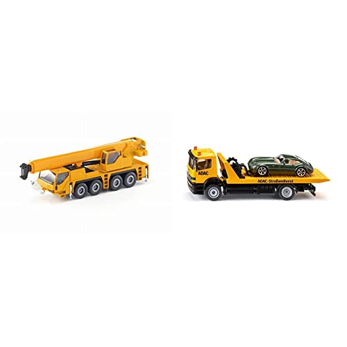 Siku 2110, Kranwagen, 1:55, Metall/Kunststoff, Gelb, Teleskopierbarer Ausleger & 2712, Abschleppwagen, 1:55, Metall/Kunststoff, Gelb, ADAC-Optik, Inkl. abzuschleppendem Spielzeugauto Siku 2110, Kranwagen, 1:55, Metall/Kunststoff, Gelb, Teleskopierbarer Ausleger & 2712, Abschleppwagen, 1:55, Metall/Kunststoff, Gelb, ADAC-Optik, Inkl. abzuschleppendem Spielzeugauto von Siku