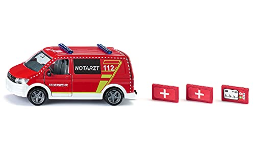 siku 2116, VW T6 Notarztwagen, Metall/Kunststoff, 1:50, Rot/Weiß, Wechselbare Räder, Fahrer- und Beifahrertür und Heckklappe zum Öffnen, Inkl. Zubehör siku 2116, VW T6 Notarztwagen, Metall/Kunststoff, 1:50, Rot/Weiß, Wechselbare Räder, Fahrer- und Beifahrertür und Heckklappe zum Öffnen, Inkl. Zubehör von Siku
