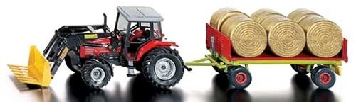 Siku 3955 - Traktor mit Frontlader und Anhänger von Siku