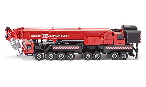 siku 4311, Großkran Mega Lifter, 1:55, Metall/Kunststoff, Rot, Ausziehbarer Kranarm, Seilwinde von Siku