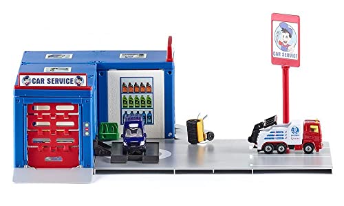 siku 5507, Werkstatt "Car Service", Kunststoff/Metall, Multicolor, Inkl. 2 siku-Fahrzeugen, Viele Funktionen, Bis Maßstab 1:50 bespielbar von Siku