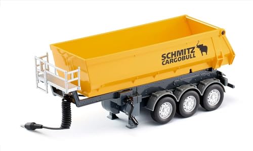 siku 6734, 3-Achs-Kippsattelauflieger, 1:32, Metall/Kunststoff, Gelb, Ferngesteuert, Für SIKU CONTROL-LKW und SIKU CONTROL-Fahrzeuge mit Anhängerkupplung geeignet von Siku