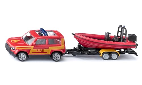 Siku - Land Rover Defender mit Boot - Rot - Feuerwehrauto SUV - Metall und Kunststoff PVC frei - Endloser Spielspaß - Kleines Spielzeug - Stabile Konstruktion - ab 3 Jahren - SK-1608 Siku - Land Rover Defender mit Boot - Rot - Feuerwehrauto SUV - Metall und Kunststoff PVC frei - Endloser Spielspaß - Kleines Spielzeug - Stabile Konstruktion - ab 3 Jahren - SK-1608 von Siku