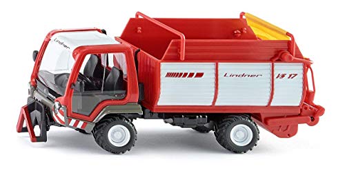 siku 3061, Lindner Unitrac mit Ladewagen, 1:32, Metall/Kunststoff, Rot, Multifunktionsfahrzeug von Siku
