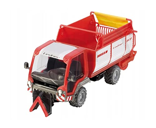 siku 3061, Lindner Unitrac mit Ladewagen, 1:32, Metall/Kunststoff, Rot, Multifunktionsfahrzeug von Siku