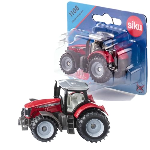 Siku - Massey Ferguson Traktor - Rot - Stabiles Bauernhoffahrzeug - PVC-frei - Endloser Spielspaß - Kleines Spielzeug - Stabile Konstruktion - ab 3 Jahren - SK-1108 von Siku