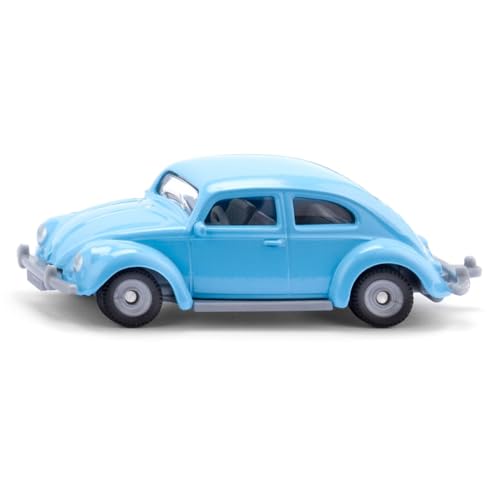 siku 1557, VW Käfer, Metall/Kunststoff, Hellblau, Spielzeugauto für Kinder, Gummierte Reifen von Siku