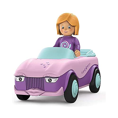 Toddys by siku 0102, Betty Blinky, 2-teiliges Spielzeugauto, Zusammensteckbar, Inkl. beweglicher Spielfigur, Hochwertiger Schwungradmotor, Rosa/Lila, Ab 12 Monaten von Toddys by siku