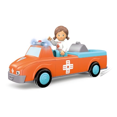 Toddys by siku 0145, Anna Amby, 3-teiliger Rettungswagen mit Licht und Sound, Zusammensteckbar, Inkl. beweglicher Spielfigur, Hochwertiger Schwungradmotor, orange/hellblau, Ab 12 Monaten Toddys by siku 0145, Anna Amby, 3-teiliger Rettungswagen mit Licht und Sound, Zusammensteckbar, Inkl. beweglicher Spielfigur, Hochwertiger Schwungradmotor, orange/hellblau, Ab 12 Monaten von Siku