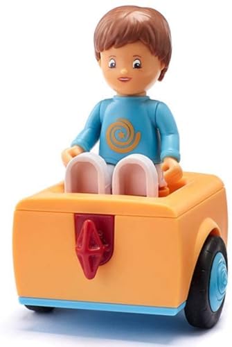Toddys by siku 0201, Adam Addy, 1-teiliges Mittelteil mit Rädern, Zusammensteckbar, Inkl. Beweglicher Spielfigur, Orange/Hellblau, Ab 12 Monaten von Toddys by siku