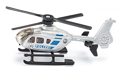 siku 0807, Polizei-Hubschrauber, Metall/Kunststoff, Silber, Drehbare Rotoren von Siku