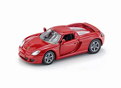 siku 1001, Porsche Carrera GT Sportwagen, Metall/Kunststoff, Rot, Öffenbare Türen, Spielzeugauto für Kinder von Siku