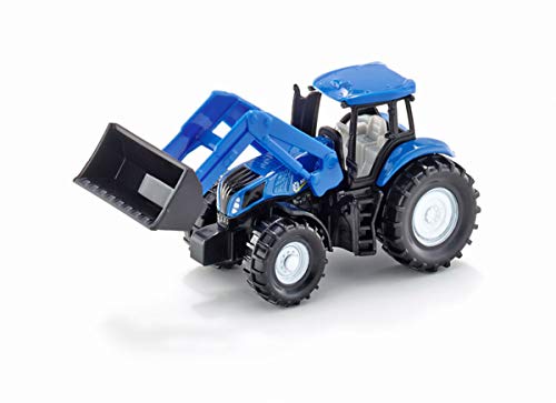 siku 1355, New Holland Traktor mit Frontlader, Metall/Kunststoff, Blau, Beweglicher Frontlader von ボーネルンド
